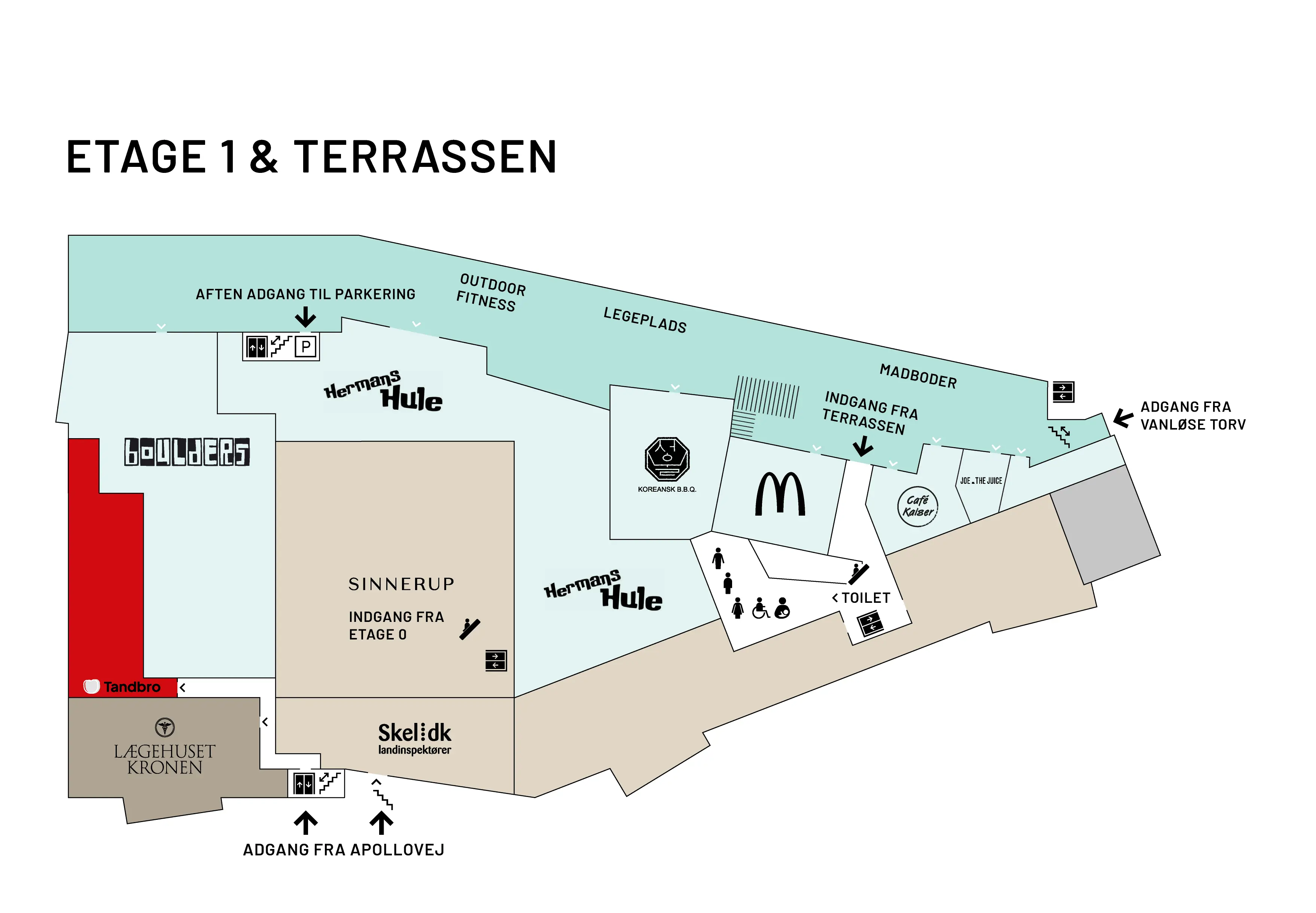 Oversigtskort over Tandbro Tandkliniks placering i Kronen Vanløse